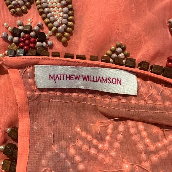 Vintage MATTHEW WILLIAMSON Beaded Dress Spring 2007 Runway Sz 10 - Picture 15 of 16